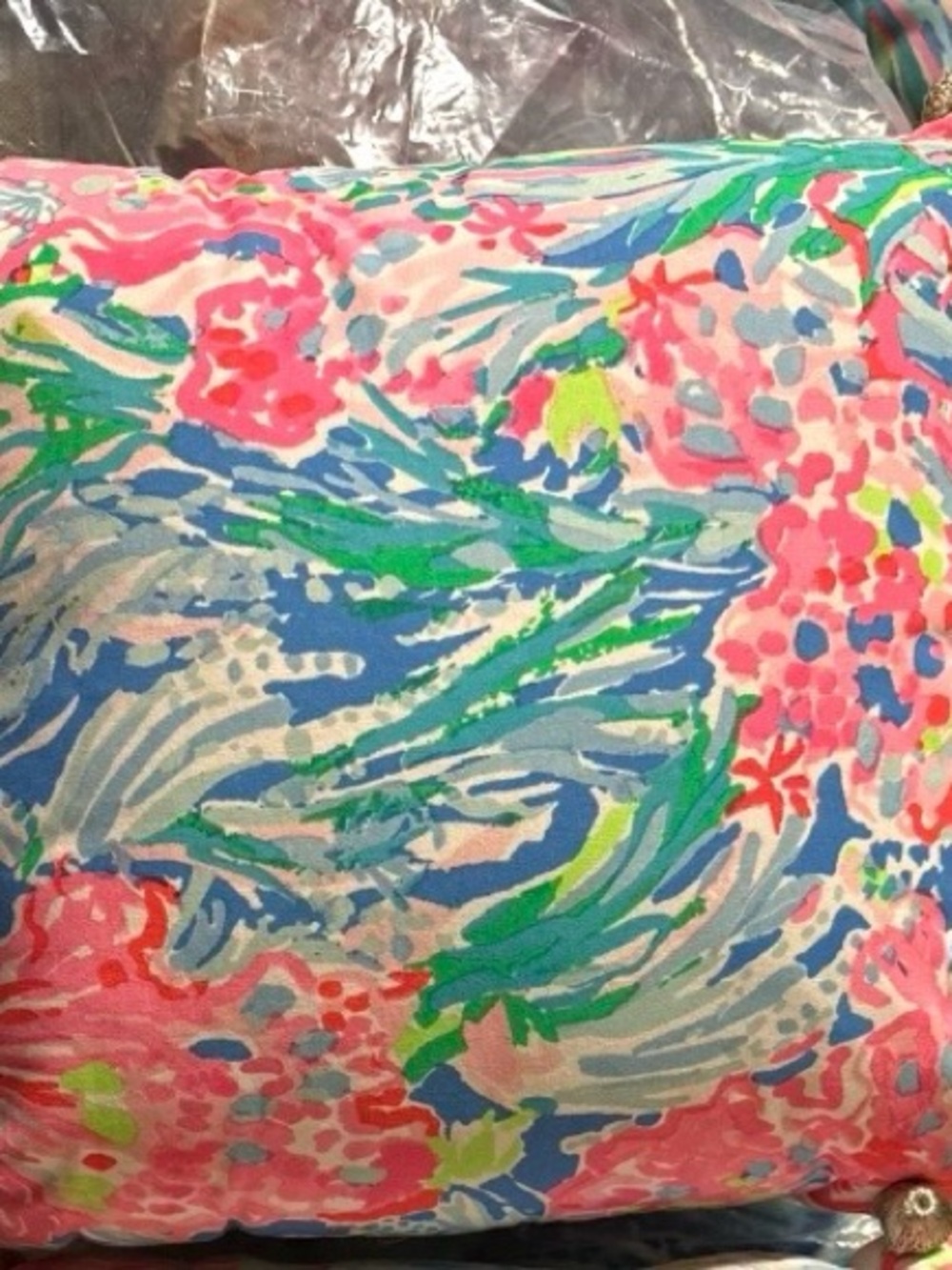 Pottery Barn for Lilly Pulitzer Hold Your Horses Fan Sea Pants print pillow